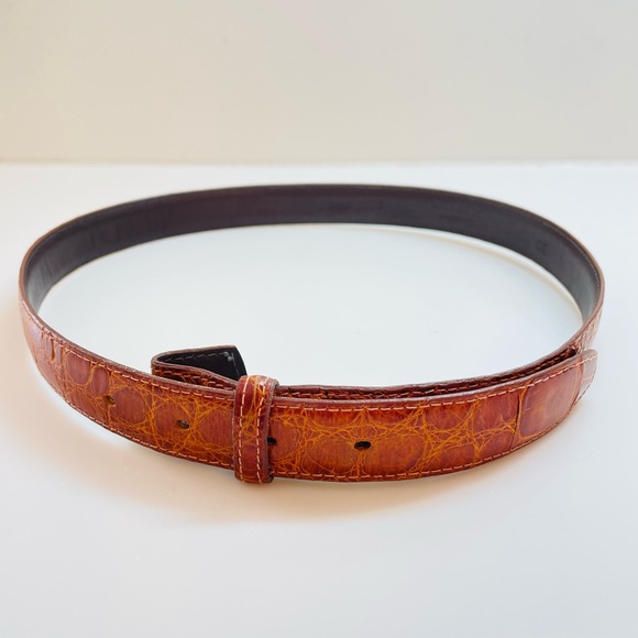 Polo Ralph Lauren Belt Only SZ 30 Genuine Alligator Cognac...